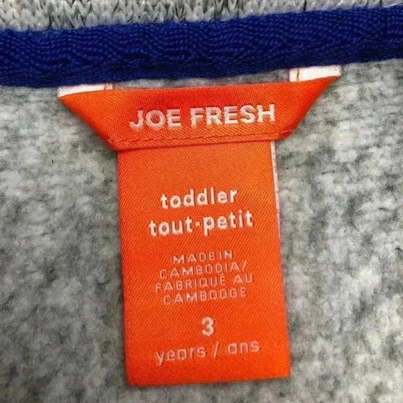 Joe  Fresh Zip-Up Sweater Grey & Blue Size 3T - Picture 8 of 16